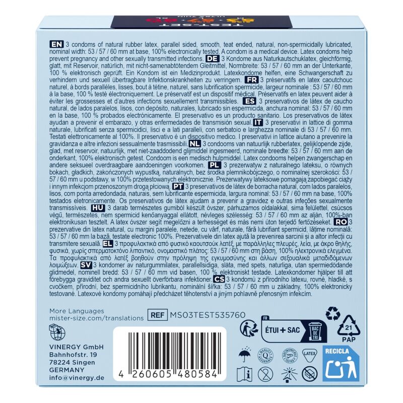Mister Size-Pachet de Probă Prezervative 53-57-60mm 3 Bucăți 4 Mister Size-Pachet de Probă Prezervative 53-57-60mm 3 Bucăți · Prezervative (imaginea 4)