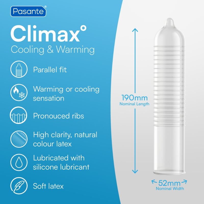 Pasante-Climax 6 Efect de Căldură + 6 Efect de Răcorire/12 Bucăți · Prezervative (imaginea 2)