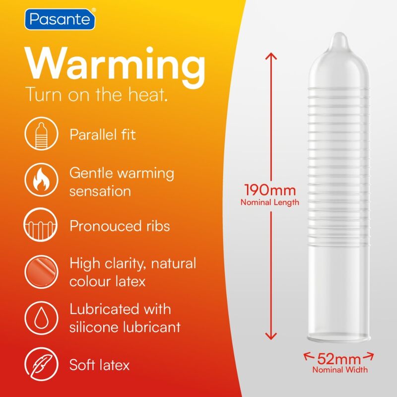 Pasante-Prezervativ Efect Căldură Pungă 144 Bucăți-Latex · Prezervative (imaginea 3)