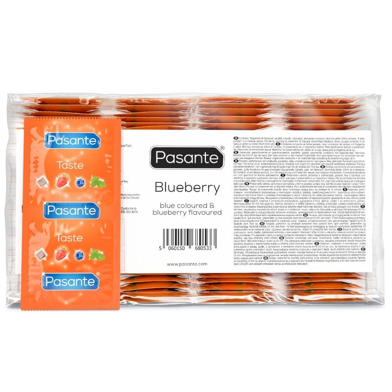 Pasante-Prezervative Aromă Afine, Pachet 144 Bucăți · Prezervative